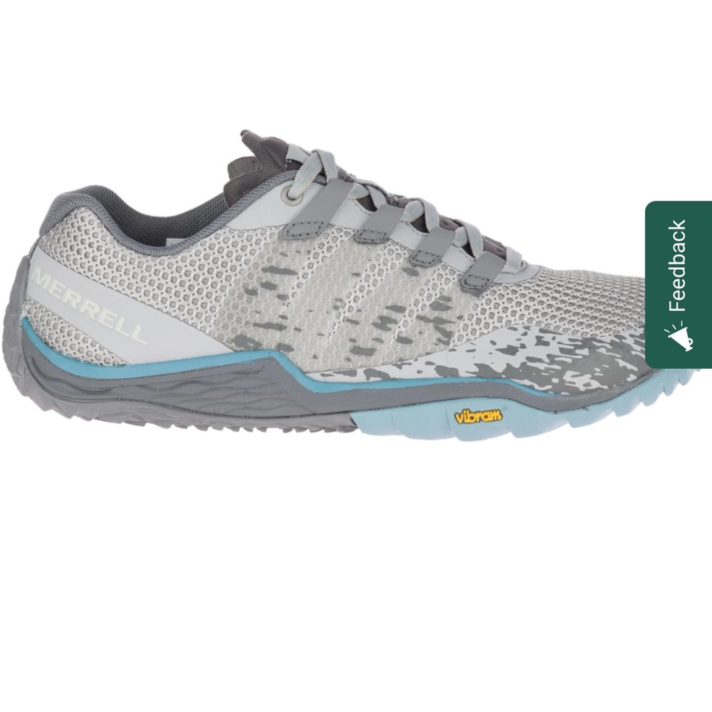 Merrell Women's Size 9 Trail Glove 5 Grey Lace-Up Barefoot Running Shoes J52848